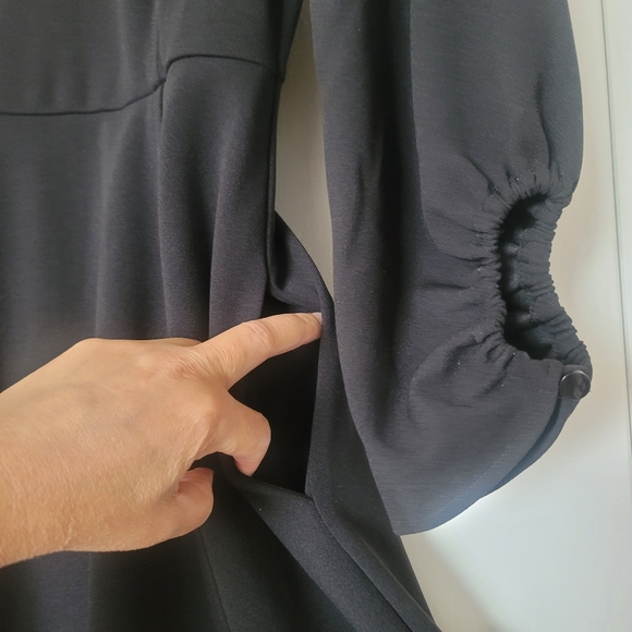 NWT Lark & Ro Solid Black Midi Dress Size 6 - Picture 7 of 11